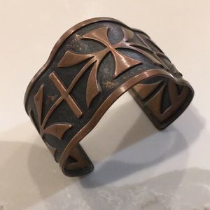 Vintage Native American Indian copper wrist cuff